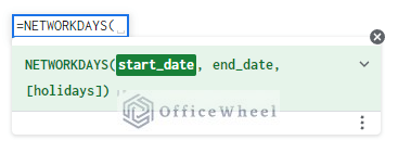 the networkdays function syntax